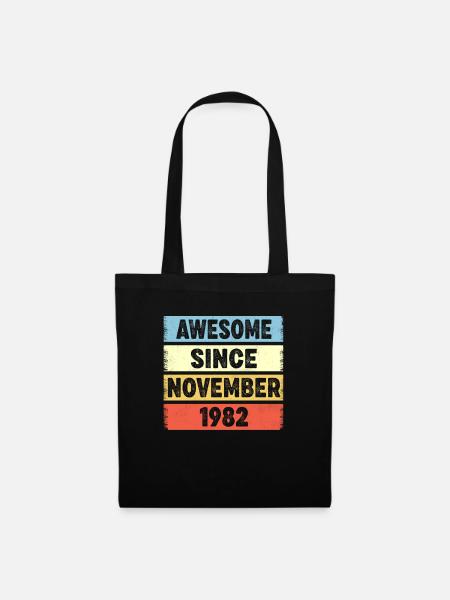 Awesome Since November 1982 40. Geburtstag - Stoffbeutel - Schwarz