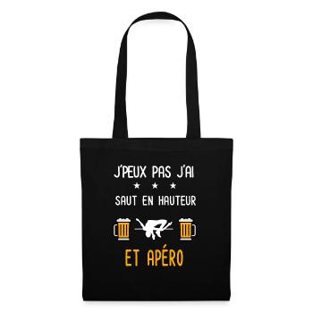 je peux pas j'ai saut en hauteur apéro - Sac en tissu - noir - Devant