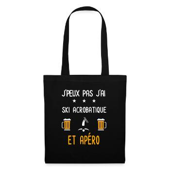 je peux pas j'ai ski acrobatique apéro - Sac en tissu - noir - Devant