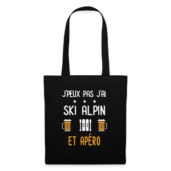 je peux pas j'ai ski alpin apéro - Sac en tissu - noir - Devant