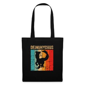 Deinonychus Dinosaure Enfants Dino Cadeau - Sac en tissu - noir - Devant