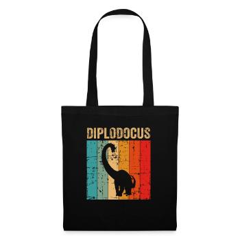 Diplodocus Dinosaurier Kinder Dino Geschenk - Stoffbeutel - Schwarz - Vorne