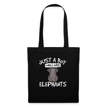 Just A Boy Who Loves Elephants Funny Elephant Love - Tote Bag - black - Front