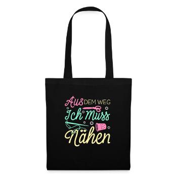 Aus Dem Weg Ich Muss Nähen Näherin Geschenk - Stoffbeutel - Schwarz - Vorne