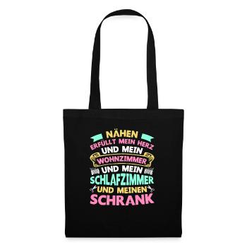 Nähen Erfüllt Mein Herz Geschenk Nähen Näherin - Stoffbeutel - Schwarz - Vorne