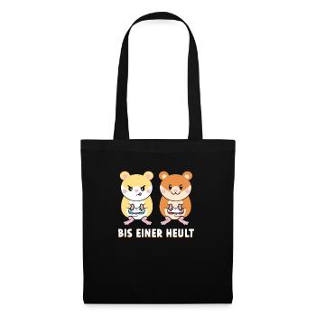 Bis Einer Heult Gamer Hamster - Stoffbeutel - Schwarz - Vorne