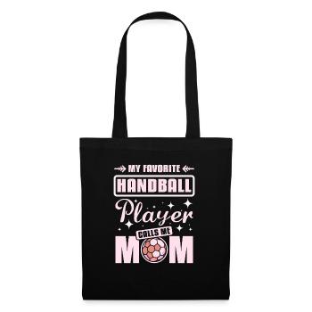 My favorite handball player calls me mom - Stoffbeutel - Schwarz - Vorne