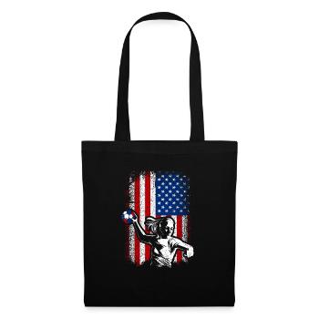 Usa American flag handball 4th of july - Stoffbeutel - Schwarz - Vorne