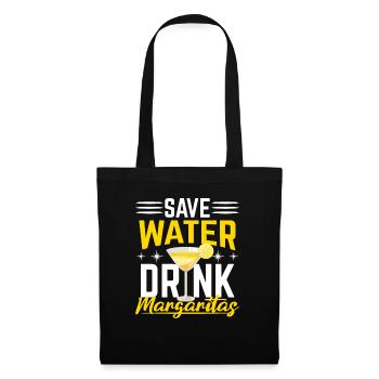 Économisez de l’eau Boire Margarita Cocktail alcoolisé - Sac en tissu - noir - Devant