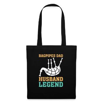 Bagpipes Father Bagpipe Musician Papa - Tote Bag - black - Front