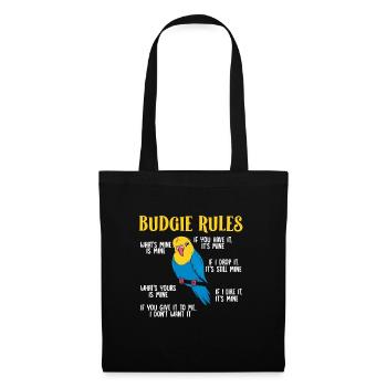 Budgerigar Parakeet Bird Pet Gift - Tote Bag - black - Front
