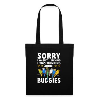 Budgerigar Perruche Oiseau Cadeau pour animaux de compagnie - Sac en tissu - noir - Devant