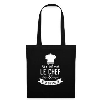Ici c'est moi le chef certifié original de cuisine - Sac en tissu - noir - Devant