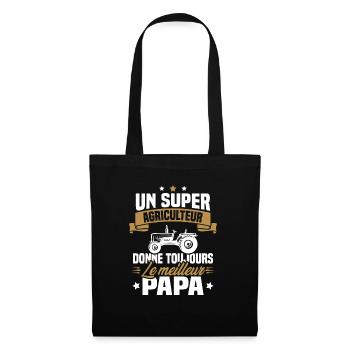Super agriculteur donne toujours le meilleur papa - Sac en tissu - noir - Devant