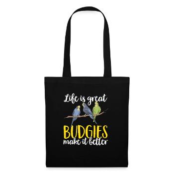 Budgerigar Parakeet Bird Pet Gift - Tote Bag - black - Front