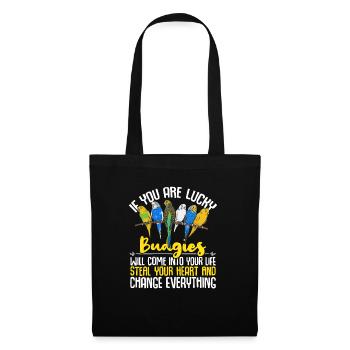 Budgerigar Perruche Oiseau Cadeau pour animaux de compagnie - Sac en tissu - noir - Devant
