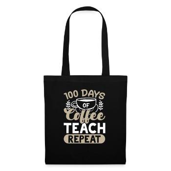 100 Days Of Coffee Teach Repeat 100 Days Of School - Tote Bag - black - Front