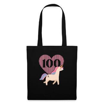 Unicorn Lover Enseignant Élève 100 jours d’école - Sac en tissu - noir - Devant