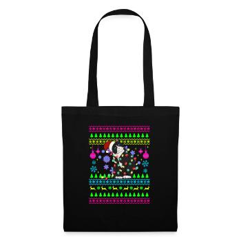 Funny Christmas Outfit Ugly Christmas Cat - Tote Bag - black - Front