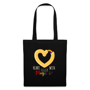 Herz Donut - Heart filled with magic - Stoffbeutel - Schwarz - Vorne