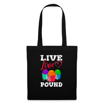 Cardio Drumming Live Love Pound Workout Gym Fitnes - Stoffbeutel - Schwarz - Vorne
