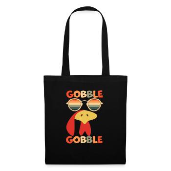 Drôle Retro Turkey Gobble Gobble Noël Thanksg - Sac en tissu - noir - Devant