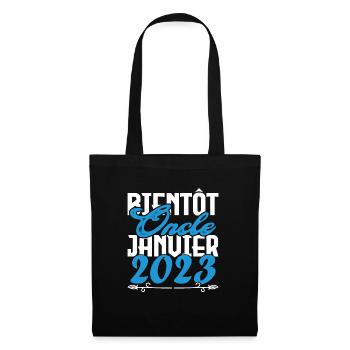 Annonce grossesse. bientôt Oncle Janvier 2023. - Sac en tissu - noir - Devant