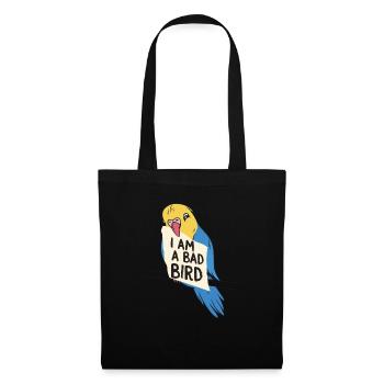 Budgerigar Perruche Oiseau Cadeau pour animaux de compagnie - Sac en tissu - noir - Devant