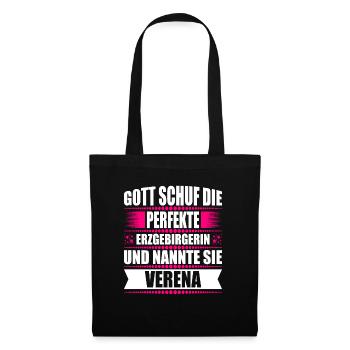 Erzgebirge Frau Namen Sachsen Verena - Stoffbeutel - Schwarz - Vorne