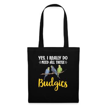 Budgerigar Parakeet Bird Pet Gift - Tote Bag - black - Front