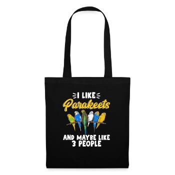 Budgerigar Perruche Oiseau Cadeau pour animaux de compagnie - Sac en tissu - noir - Devant