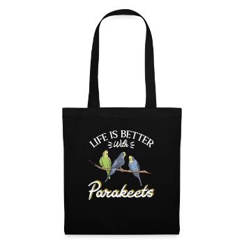 Budgerigar Perruche Oiseau Cadeau pour animaux de compagnie - Sac en tissu - noir - Devant
