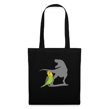 Wellensittich Sittich Vogel Haustier Geschenk - Stoffbeutel - Schwarz - Vorne