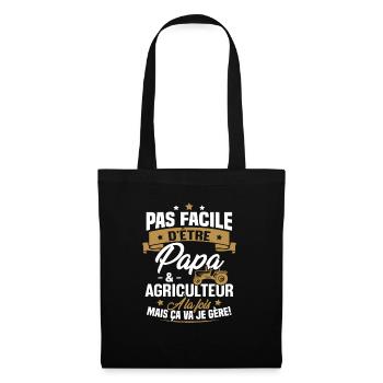 Pas facile d'être papa et agriculteur - Sac en tissu - noir - Devant