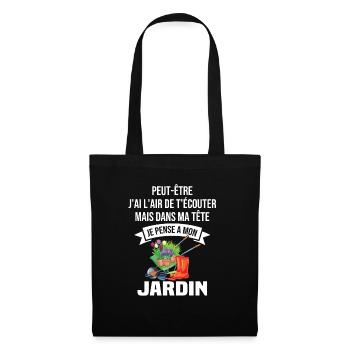 Dans ma tête je pense a mon jardin - Sac en tissu - noir - Devant
