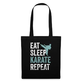 Manger Dormir Karaté Répéter Karaté - Sac en tissu - noir - Devant