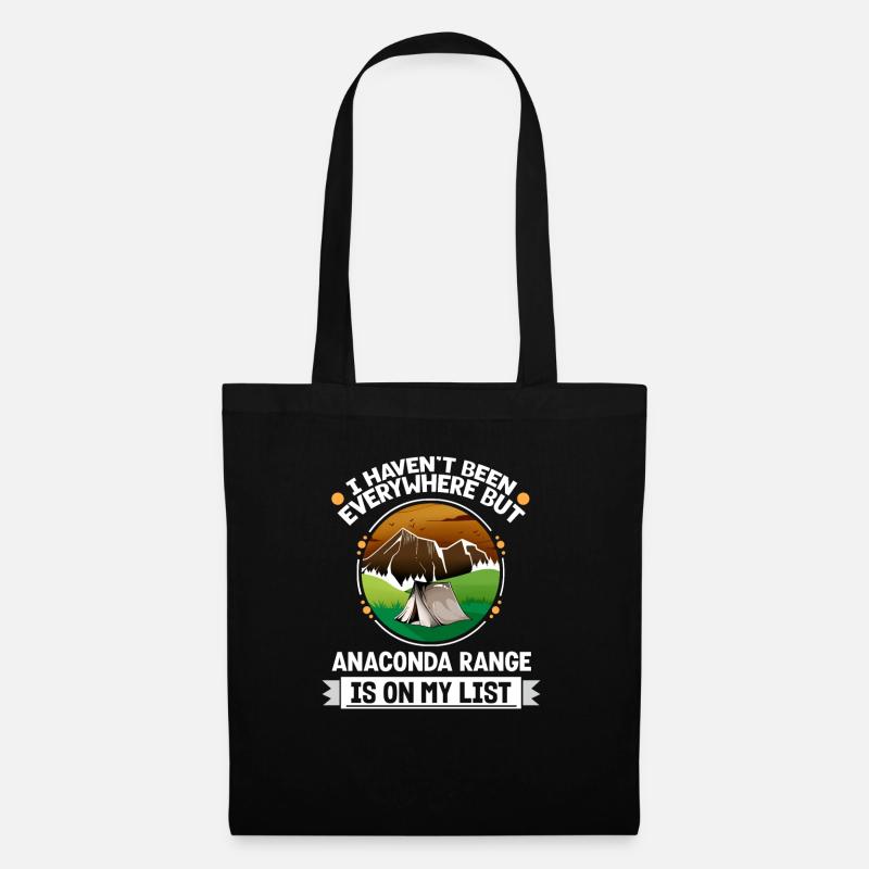 Anaconda Range Is On My List Hiking Camping Hiker - Stoffbeutel - Schwarz