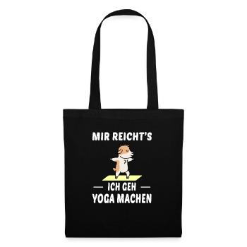 Yoga Ziege Sport Spruch Geschenk - Stoffbeutel - Schwarz - Vorne