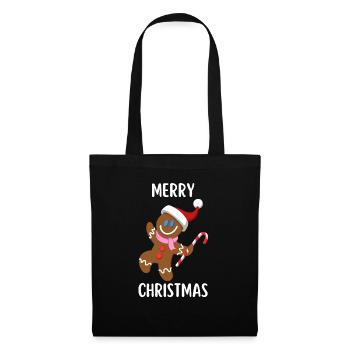 Joyeux Noël Drôle de Chemise de Noël - Sac en tissu - noir - Devant