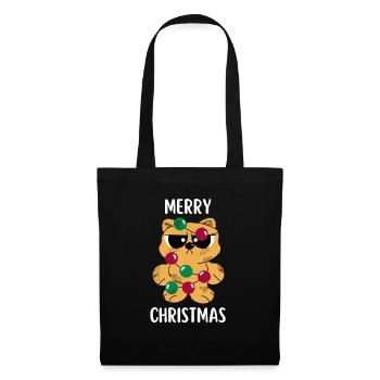Joyeux Noël Drôle de Chemise de Noël - Sac en tissu - noir - Devant