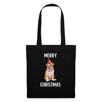 Merry Christmas Lustiges Weihnachtsshirt - Stoffbeutel - Schwarz - Vorne