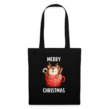 Joyeux Noël Drôle de Chemise de Noël - Sac en tissu - noir - Devant