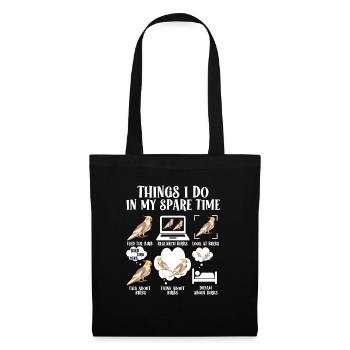Calopsitte Cacatoès Perroquet Oiseau Cadeau - Sac en tissu - noir - Devant