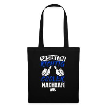 Nachbar Geschenk Bester Cooler Nachbar der Welt Sp - Stoffbeutel - Schwarz - Vorne