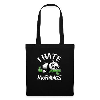 Je déteste les matins Mignon Panda Ours Pour Femmes Panda Lo - Sac en tissu - noir - Devant