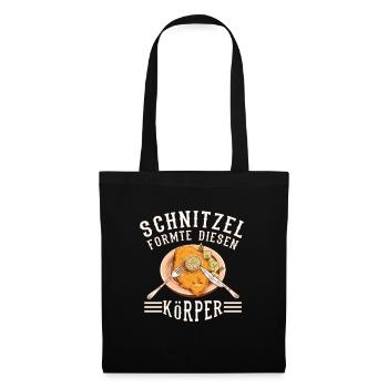 Schnitzel formte diesen Körper Schnitzelfan - Stoffbeutel - Schwarz - Vorne