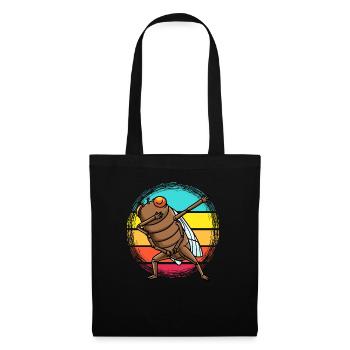 Retro Dabbing Cicada Insect Vintage Entomology - Sac en tissu - noir - Devant