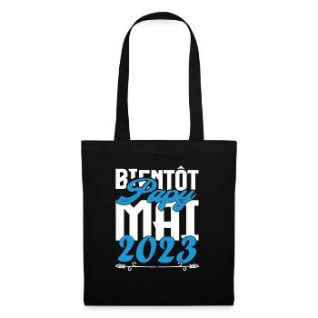 Cadeau Annonce grossesse bientôt Papy Mai 2023. - Sac en tissu - noir - Devant