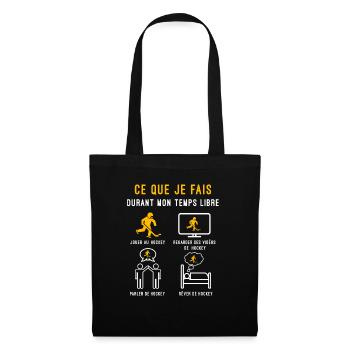 hockey temps libre cadeau hockeyeur - Sac en tissu - noir - Devant