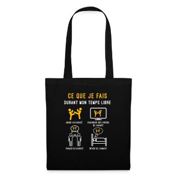 karaté temps libre cadeau karatéka - Sac en tissu - noir - Devant